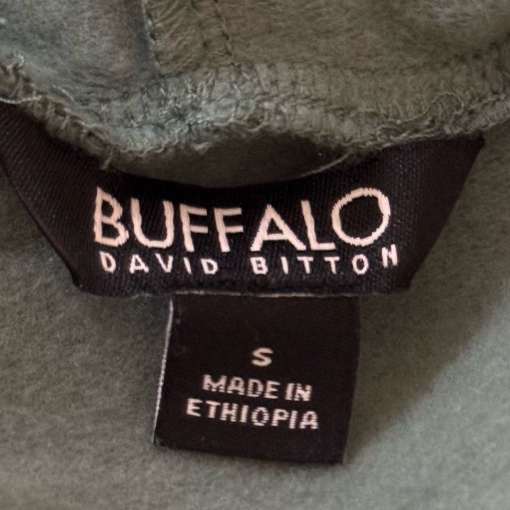 NEW Buffalo David Bitton Sweatshirt Mens Green Hoodie Lightweight Pullover SZ S - Picture 3 of 5